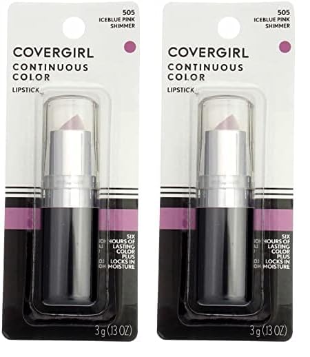 COVERGIRL Continuous Color Lipstick, Iceblue Pink 505 0.13 oz (3 g) (Pack of 2)-Velvo Beauty