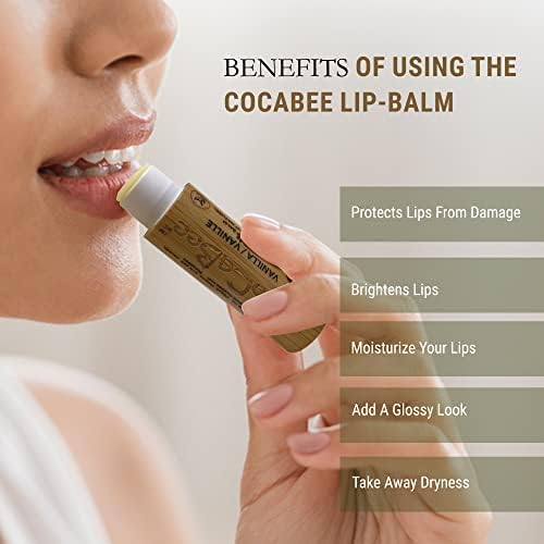 Chapstick Lip Balm Lip Moisturizer For Dry & Chapped Lips 100% Organic Lip Balm For Soft And Shiny Lips Cute And Portable Lip Care Balm for Kids and Women's With Bamboo Packaging (Peppermint)-Velvo Beauty