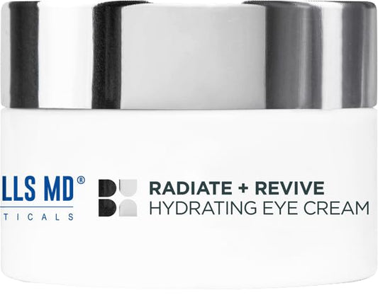 Radiate + Revive Hydrating Eye Cream- Rejuvenate Tired Eyes w/Algae to help Sagging, Hollowing, & Wrinkles- Lift Eyes, Firm Skin, Plump Complexion w/Antioxidants and Pearl Powder-Velvo Beauty