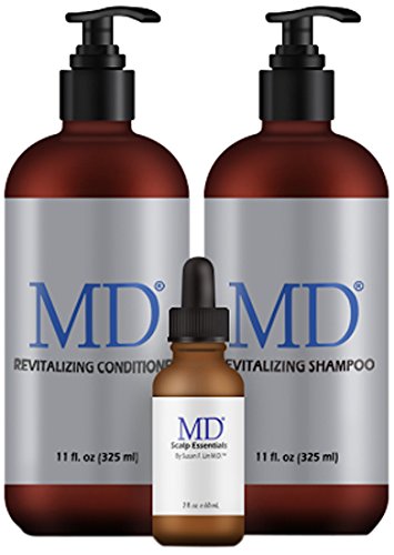 MD Scalp Bundle for Thinning Hair - Sulfate-Free Shampoo, Revitalizing Conditioner & Hair Growth Serum-Velvo Beauty