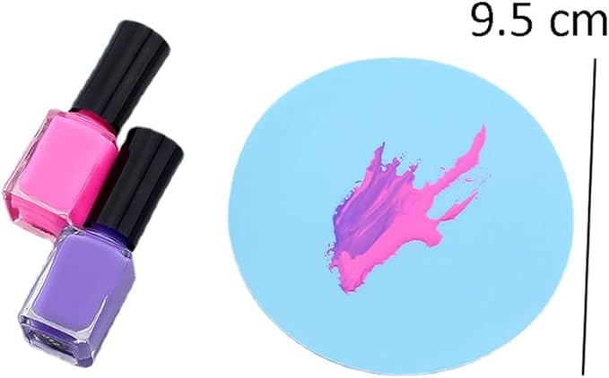 8 Sheets Silicone Round Shape Nail Art Painting Gel Palette Nail Polish Mixing Plate Foundation Lipstick Palette Cosmetic Palette Paint Drawing Color Dish Manicure Nail DIY Tool-Velvo Beauty
