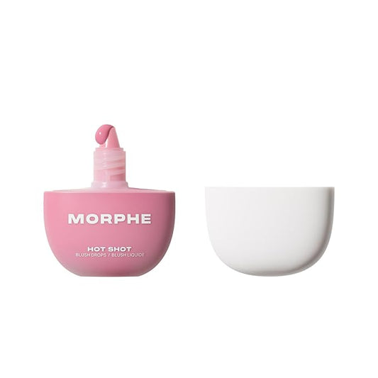 Morphe Hot Shot Blush Drops - Hydrating, Buildable Liquid Blush for Cheeks with Niacinamide and Antioxidants- Buildable, Waterweight Formula for a Natural Finish - That Girl (0.5 Fl Oz)-Velvo Beauty