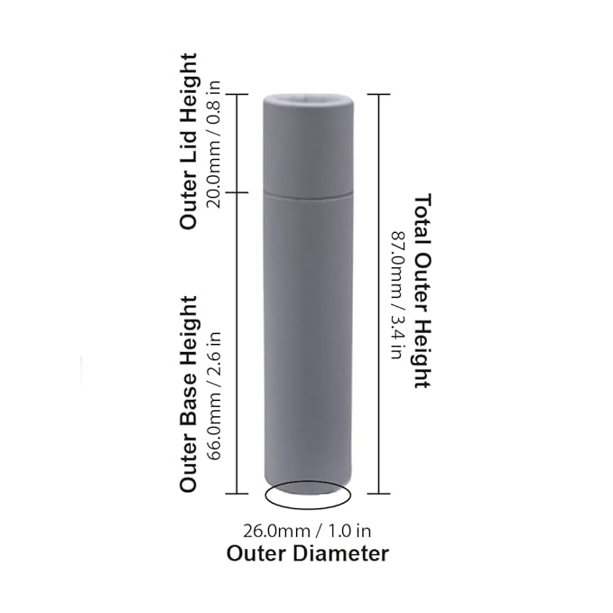GreenWay 0.5oz / 15g Kraft Paperboard Lip Balm Tubes with Lids - 12 Pack Lip Gloss Tubes Refillable DIY Cosmetic Containers – Oval Shaped Lip Balm Containers Empty Holder Tubes - White-Velvo Beauty