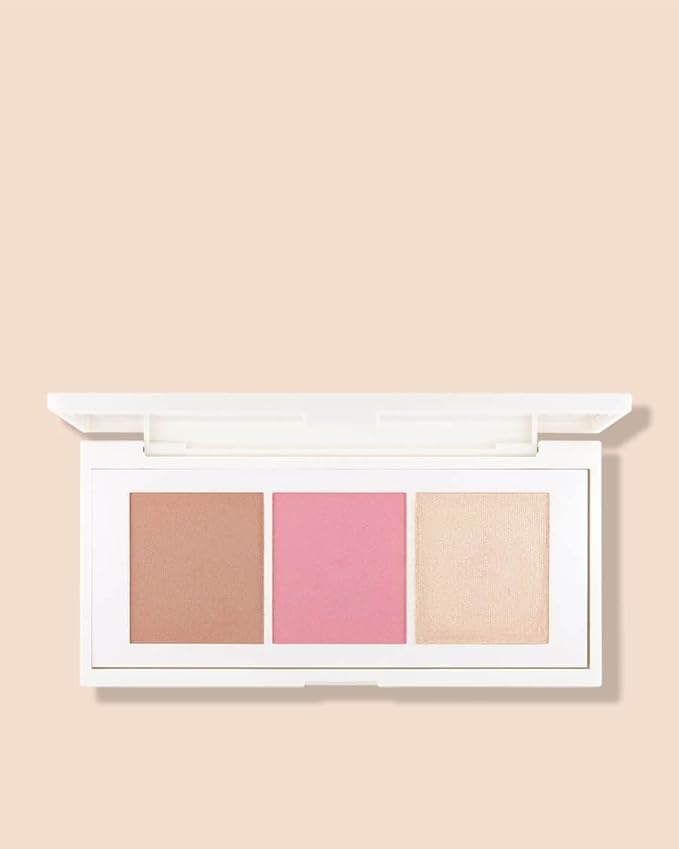 FLOWER BEAUTY CONTOUR PALETTE | Lift & Sculpt Contouring Palette | 3 Powder Makeup Shades to Sculpt, Blush & Highlight Face | Cruelty Free (Medium/Dark)-Velvo Beauty