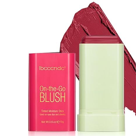 Cream Red Blush Stick,Multi-Use Makeup Milk Blush Stick,Long Lasting Natural Blush Makeup 2-in-1 Cheek and Lip Tint,Waterproof Vegan Tinted Moisturizer Matte Blush Stick for Cheeks and Lip-Velvo Beauty
