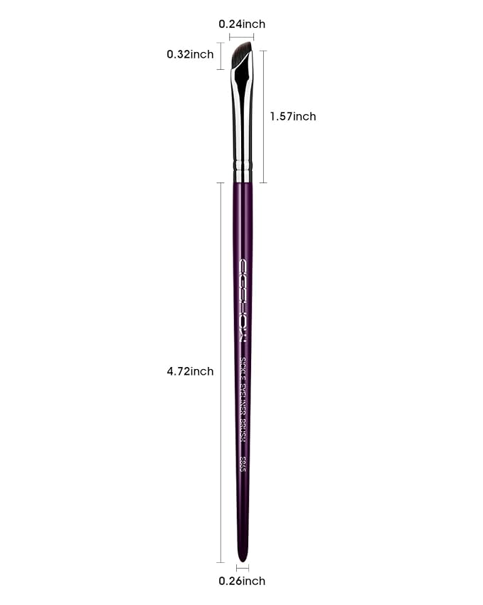 Eyeliner Brush, EIGSHOW Sickle Angled Gel Eyeliner Makeup Brush for Precise Eye Liner, Eyebrow, Eyelid with Ultra Thin Vegan Bristles (E865 Purple)-Velvo Beauty