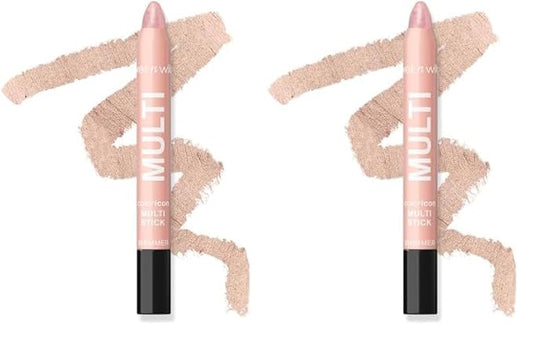 wet n wild Color Icon Cream Eyeshadow Multi-Stick, Moisturizing, Nourishing Velvety Cream-to-Powder Buildable & Blendable Formula, Cruelty-Free & Vegan - Peachy Crush (Pack of 2)-Velvo Beauty