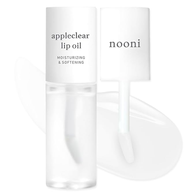NOONI Korean Lip Oil - Appleclear | Long-Lasting, Moisturizing, Plumping, Revitalizing for Dry Lips, Waterproof, No Peel Off, Hydrating, Nourishing Crystal Clear, 0.12 FL Oz-Velvo Beauty