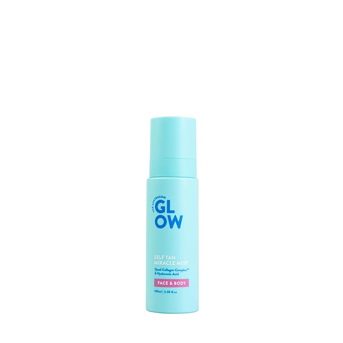 Australian Glow Miracle Mist, Self Tanner for Face & Body w/Quad-Collagen Complex & Hyaluronic Acid, 3.38 fl. oz / 100ml-Velvo Beauty