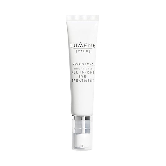 Lumene Bright Eyes All-In-One Eye Treatment - Eye Cream for Dark Circles and Puffiness - Hydrating Eye Cream with Vitamin C + Hyaluronic Acid - Fragrance-Free + Vegan (15mL)-Velvo Beauty