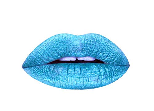 Aromi Bright Blue Metallic Liquid Lipstick | Sparkly Sky Lip Color with Shimmery Finish, Vegan Makeup, Cruelty-free, Long-lasting (Snow Queen)-Velvo Beauty