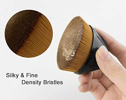 Foundation Makeup Brush Fast Flawless Application Blusher Liquid Cream Powder Cosmetic Body Blending Tool, Black-Velvo Beauty