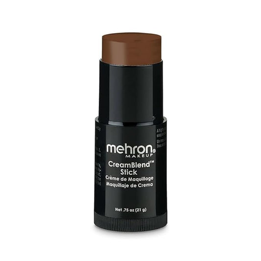 Mehron Makeup CreamBlend Stick - Foundation (.75 oz) (MEDIUM EBONY)-Velvo Beauty