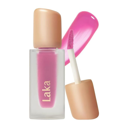 Laka Fruity Glam Tint, 4.5g/0.15 oz., Glowing Lip Stain with Wide Color Spectrum, Hydrating & Lightweight Texture, Long-Lasting Bold Stain, Non-Sticky, Vegan, K-Beauty (#110 Soda)-Velvo Beauty