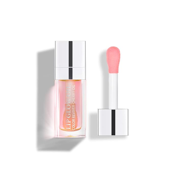 Plumping Lip Oil, Long Lasting Hydrating Lip Gloss Tinted Balm Non-sticky Revitalizing, Tinting Care Oil for Dry Lip (PINK)-Velvo Beauty