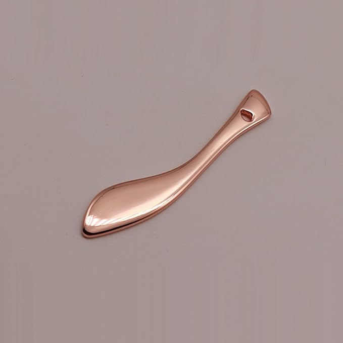 4 Pieces Zinc Alloy Makeup Spatula Eye Cream Spoon Beauty Scoop Mini Spoon Makeup Beauty Spoons Mini Cosmetic Skincare Spatula for Cream Lotions, Curved Handle Type, Rose-Gold-Velvo Beauty