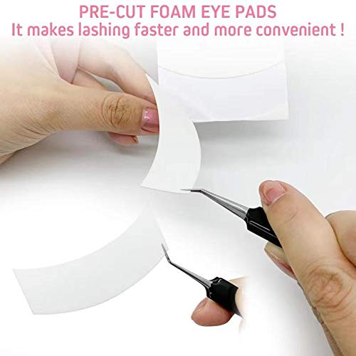 Foam Eye Pads for Eyelash Extensions - Akissos 125 PCS Pre Cut Medical Foam Tape Under Eye Pads Lash Extension Supplies Beauty Tools Lint Free Hypoallergenic No Latex Waterproof-Velvo Beauty