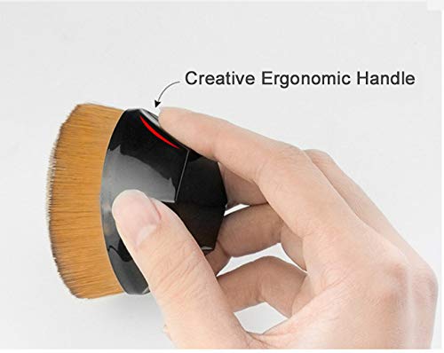 Foundation Makeup Brush Fast Flawless Application Blusher Liquid Cream Powder Cosmetic Body Blending Tool, Black-Velvo Beauty