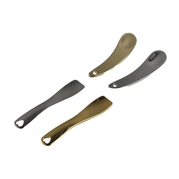 4Pcs Metal Cosmetic Spoon,Reusable Mini Zinc Alloy Facial Cream Cosmetic Spoon Applicator for Beauty Mixing Skincare Cream Lotions Eye Cream-Velvo Beauty