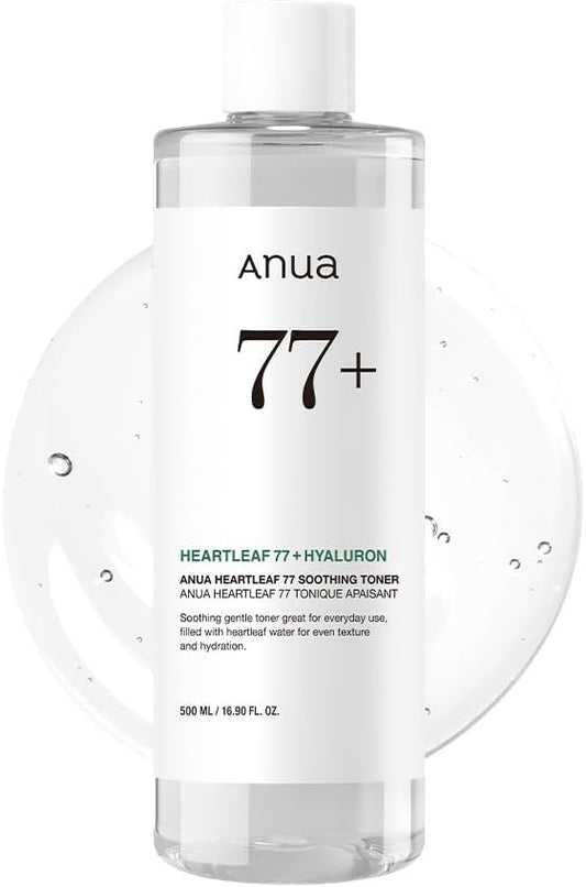 Anua Heartleaf 77 Soothing Toner I pH 5.5 Skin Trouble Care, Calming Skin, Refreshing, Purifying (500ml / 16.9 fl.oz.)-Velvo Beauty