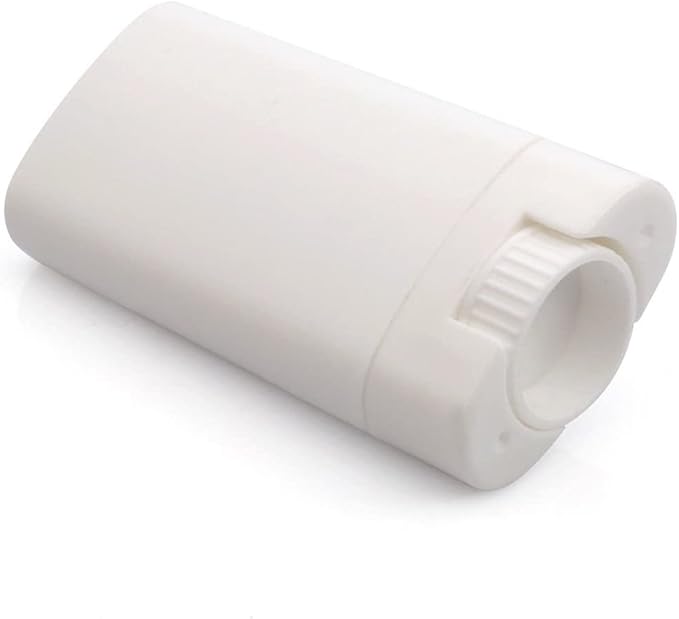 Empty Oval Deodorant Lip Lipstick Balm Tubes Containers Plastic (20-Pack) (15ml, white)-Velvo Beauty