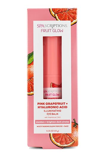 SpaScriptions Fruit Glow- Pink Grapefruit + Hyaluronic Acid Illuminating Eye Balm With Vitamins A, C & E 0.35 Oz-Velvo Beauty