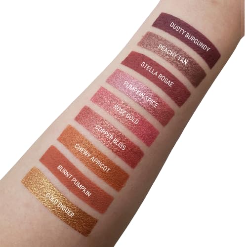 Aromi Tan Metallic Liquid Lipstick | Sepia Bronze Lip Color with Shimmery Finish, Vegan, Cruelty-free, Long-Lasting, Smudge-Proof, Handmade (Peachy Tan)-Velvo Beauty