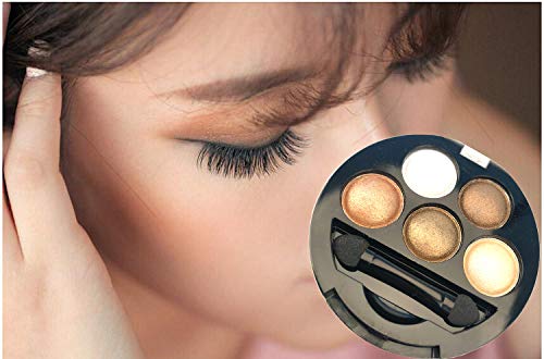 Mallofusa 5 Colors Eye Shadow Palette Powder Metallic Shimmer Eyeshadow Palette (Golden Frenzy) 4.7oz-Velvo Beauty