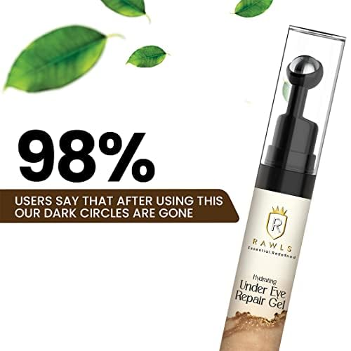 RAWLS 5% Caffeine Eye Serum and Under Eye Roller Cream for Dark Circles and Puffiness, Caffeine Eye Cream with 360° Massage Ball Reduce Wrinkles and Fine Lines-0.5 fl oz-Velvo Beauty