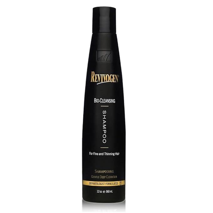 Revivogen MD Bio-Cleansing Shampoo for Thinning Hair, DHT Blocker Shampoo, Hair Loss Shampoo, Shampoo Thinning Hair, Soothes Scalp, Routine Shampoo for Women/Men Hair Loss, Hair Shampoo, 12oz-Velvo Beauty