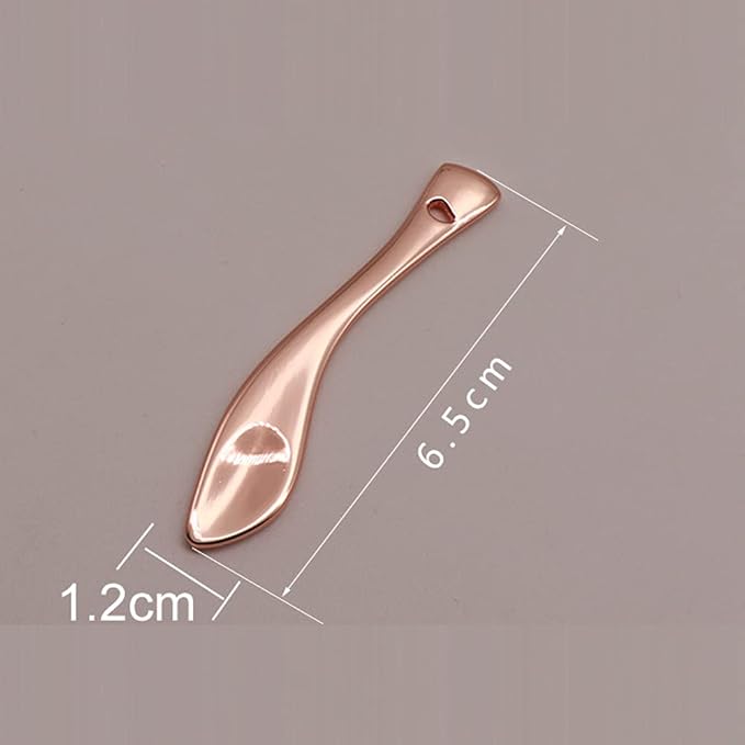 4 Pieces Zinc Alloy Makeup Spatula Eye Cream Spoon Beauty Scoop Mini Spoon Makeup Beauty Spoons Mini Cosmetic Skincare Spatula for Cream Lotions, Curved Handle Type, Rose-Gold-Velvo Beauty