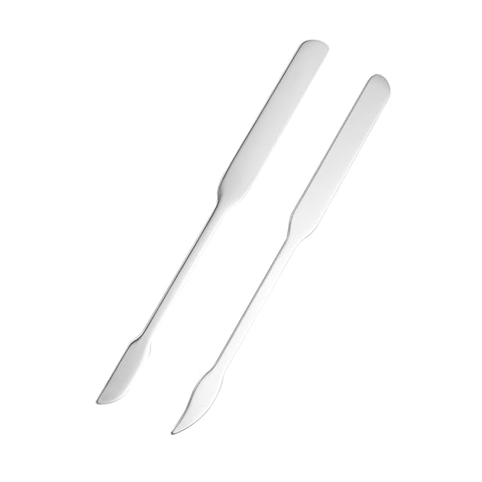 3pcs Cosmetic Mixing Makeup Spatula Nail Art Palette,Spoon Stainless Steel Spatula Face Brush Stirring Embossing Stick Makeup Brushes Cosmetic Tools Nail Polish Mix Stick-Velvo Beauty