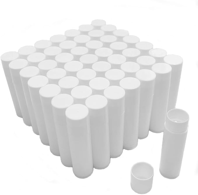 50 Lip Balm Container Kit with Filling Tray and Spatula, Round Tube Refillable Empty Tube 3 Colors, 0.15 oz, BPA Free, for DIY Homemade Lipstick Lipstick (50 translucent kits,)-Velvo Beauty