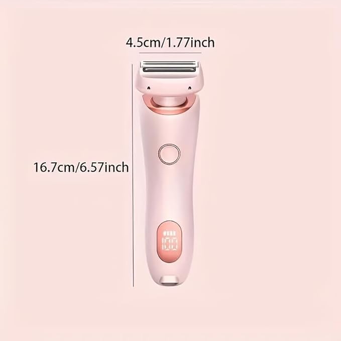 Livora Electric Shaver for Women,2 in 1 Wet & Dry Painless Hair Removal with 2 Removable Heads,Rechargeable Cordless Womens Razor for Bikini,Legs,Arms,Underarm Area,IPX7 Waterproof(Pink)-Velvo Beauty