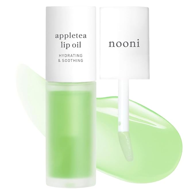 NOONI Korean Lip Oil - Appletea | Long-Lasting, Moisturizing, Plumping, Revitalizing for Dry Lips, Waterproof, No Peel Off, Hydrating, Nourishing Crystal Clear, 0.12 FL Oz-Velvo Beauty