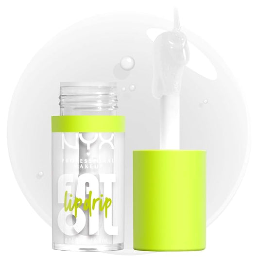 NYX PROFESSIONAL MAKEUP Fat Oil Lip Drip, Moisturizing Lip Oil Gloss, Vegan Tinted Formula, Up to 12 HR Hydration - My Main (Clear)-Velvo Beauty