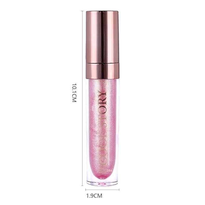 GECOMO Colorful Explosive Pearlescent Lip Gloss 3D Multifunctional Fine Glitter Chameleon Lip Gloss Polarized Diamond Makeup, Magic Big Brush Color Changing Lip Oil(102# GOLD GLITTER)-Velvo Beauty