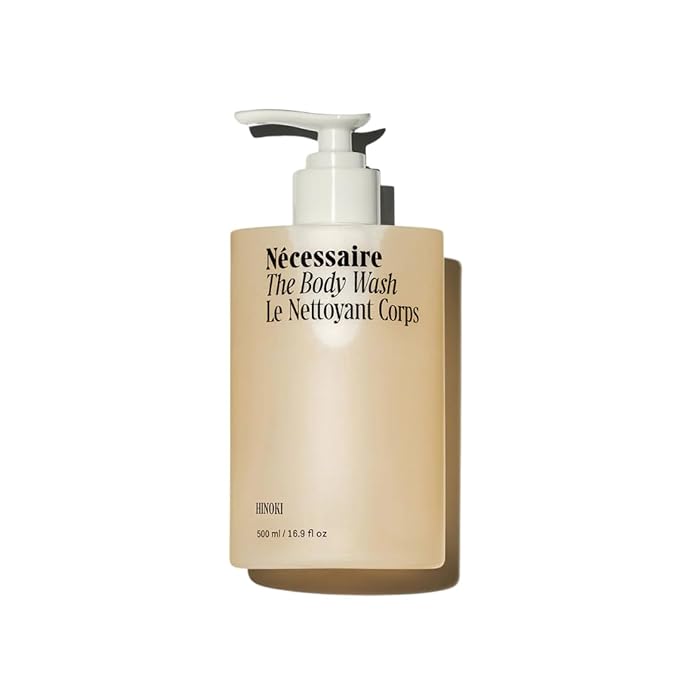 Nécessaire The Body Wash Hinoki. Natural Body Wash for Women & Men, Softening Shower Gel with Gentle Exfoliating Acids AHA/BHA/PHA. Gel Cleanse,16.9 fl oz-Velvo Beauty