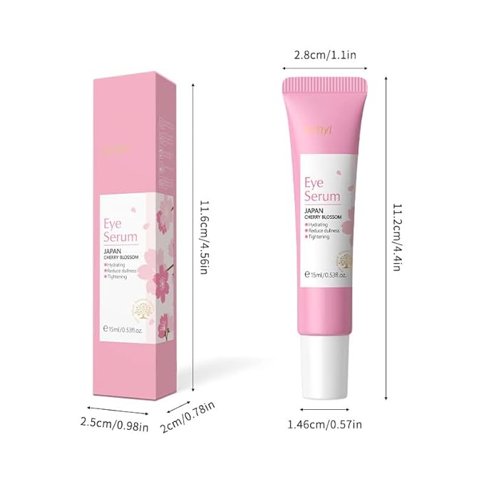 AKARY Cherry Blossom Eye Roller Serum Eye Moisturizer, Deep Hydration Eye Serum with Caffeine and Sodium Hyaluronate, Under Eye Cream to Reduce Dark Circles, Fine Lines, Smoothing Skin Care Treatment-Velvo Beauty