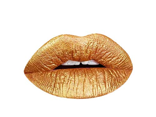 Aromi Gold Digger Metallic Liquid Lipstick, Bronze Yellow Lip Color with Shimmery Finish, Long-lasting Makeup, Handmade (Gold Digger)-Velvo Beauty