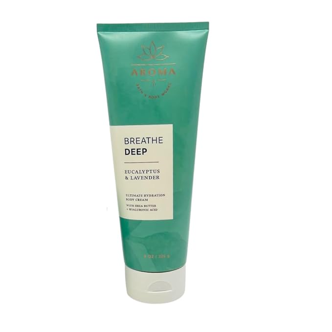 Bath & Body Works Aromatherapy Breathe Deep Eucalyptus & Lavender Gift Set with a Red Bow for Holidays & Gifts – Essential Oil Mist & Body Cream-Velvo Beauty