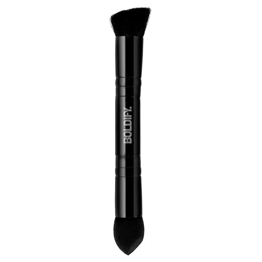 BOLDIFY Dual-Ended Hairline Powder Brush - Precision Makeup Brush Set with Sponge Tip for Seamless Blending - Ideal as a Concealer Brush, Hair Contour Brush, and Root Touch Up-Velvo Beauty