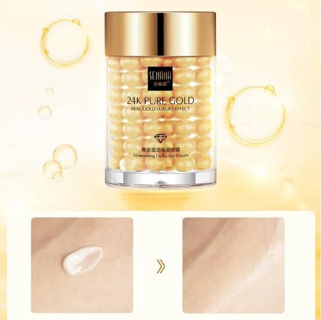 24K Gold Eye Cream For Deep Hydrating, Anti-Aging Gold Eye Cream For Dark Circles And Puffiness,Moisturizing Lightenex Gold Cream Lifting Eye SENANA (1 PACK)-Velvo Beauty