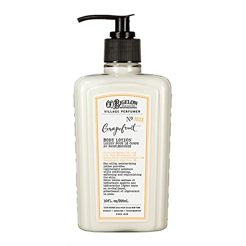 C.O. Bigelow Grapefruit Body Lotion, Village Perfumer Moisturizing Body Lotion with Aloe Vera, Borage Oil & Olive Oil, 10 Fl Oz-Velvo Beauty