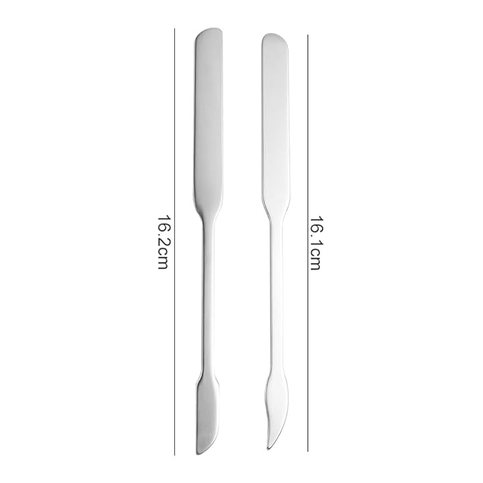 3pcs Cosmetic Mixing Makeup Spatula Nail Art Palette,Spoon Stainless Steel Spatula Face Brush Stirring Embossing Stick Makeup Brushes Cosmetic Tools Nail Polish Mix Stick-Velvo Beauty