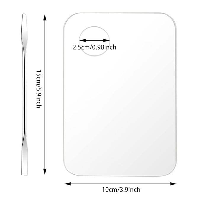 Acrylic Cosmetic Makeup Palette, 2 Pack Makeup Mixing Palette, Foundation Palette with Spatula Tool for Nail Art Eye Shadow Eyelash Makeup Professional Pigment Blending-Velvo Beauty
