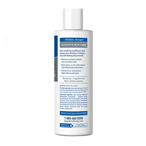 Dermal Therapy Sensitive Skin Lotion - Calming, Non-Irritating Lotion with 15% Allantoin, 10% Shea Butter, Vitamin E - Soothing Relief for Dry, Itchy, Eczema-Prone Skin - 8 fl oz / 240 ml-Velvo Beauty