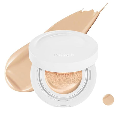 Parnell Cicamanu Serum Cushion - Moisturizing Foundation for Soothing, Coverage, Glass Skin and Lightweight for Sensitive and Dry Skin Pearl Skin (0.52 Fl Oz) (21N)-Velvo Beauty