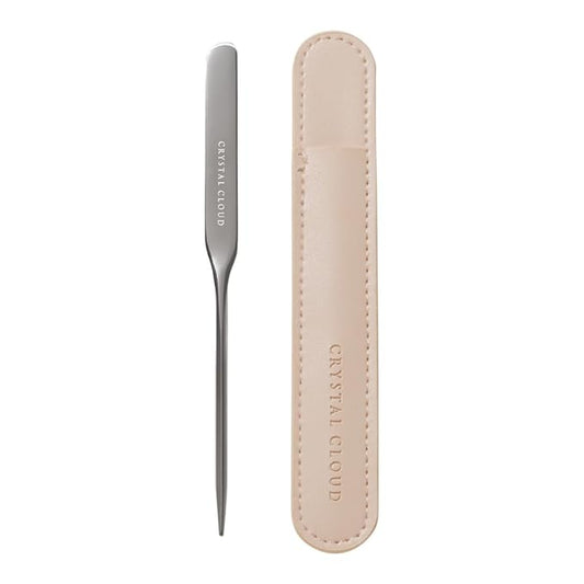 Korean Professional Pro Stainless Steel Makeup Cosmetic Spatula Tool Makeup Art Tool For Nail Art Eye Shadow Eyelash Makeup Professional Pigment Blending-Velvo Beauty