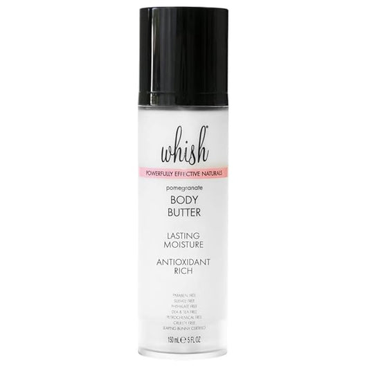 Whish Beauty Body Butter for Women - Moisturizing Body Lotion for Dry Skin - Antioxidant-Rich with Shea Butter, Aloe, & Raspberry Butter - Paraben & Sulfate Free - Pomegranate - 5 fl oz-Velvo Beauty